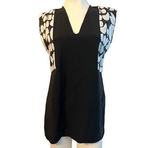 Zero Maria Cornejo Ladies Size 6 Black White Sleeveless Blouse Tunic V Neck NWT